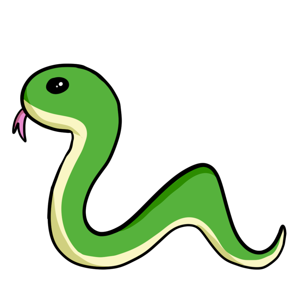 A friendly-looking green snake with its tongue out.